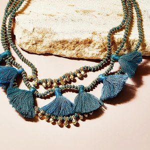 COPY - Bluma Project Blue Tassle Luna Necklace in Lagoon